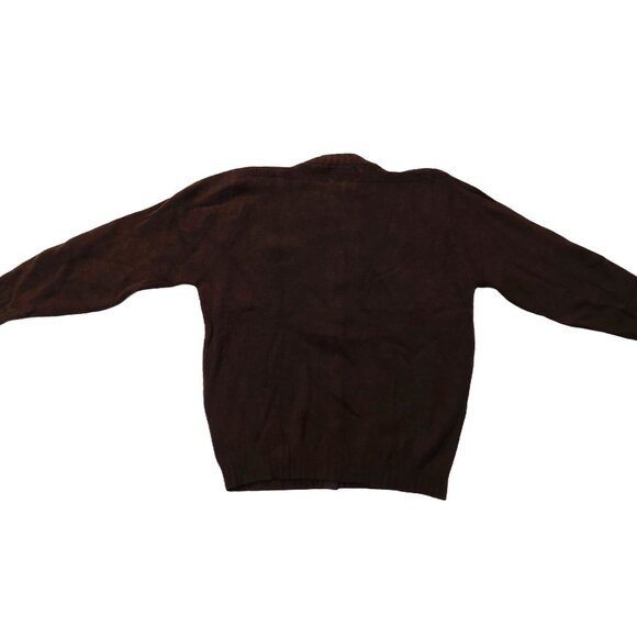 Billy Joe Pure Vintage 1940s-1950s Dark Brown 100% Virgin Wool Cardigan Sweater - Picture 6 of 10